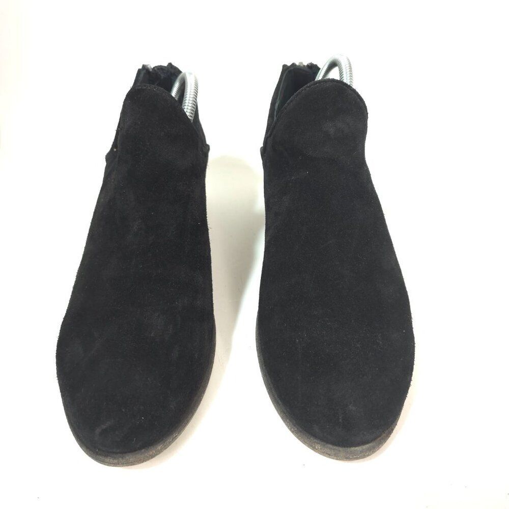 Frye Kenzie Black Suede Low Heel Ankle Booties Women’s Size 9M Stylish Classic - Picture 3 of 12